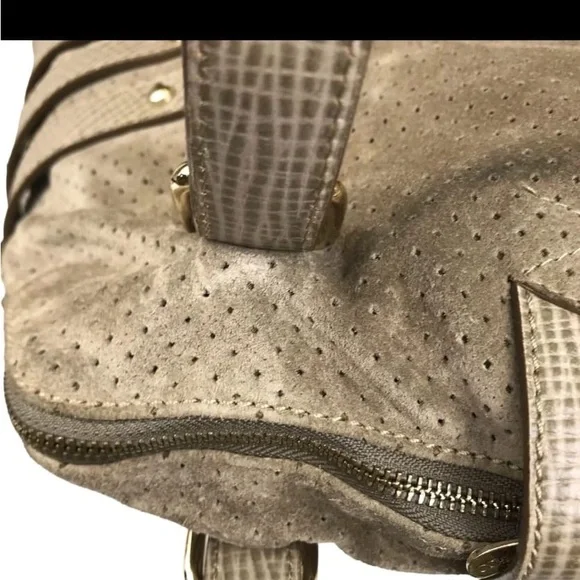 Jimmy Choo Silver Tan PythonTop Handle Bag - Picture 11 of 13